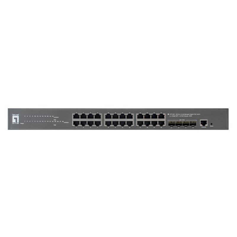 LevelOne GTP-2871 network switch Managed L3 Gigabit Ethernet (10/100/1000) Power over Ethernet (PoE) Grey