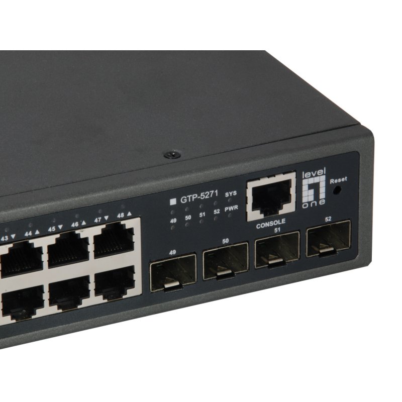 Switch 48x GE GTP-5271 4x10GSFP 19" 400W 48xPoE 