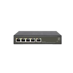 LevelOne Hilbert 5-Port Gigabit PoE Smart Lite Switch, 802.3at/af PoE, 4 PoE Outputs, 60W PoE Power Budget