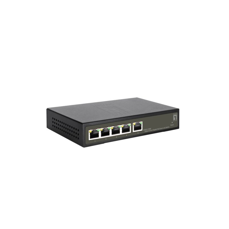 LevelOne Hilbert 5-Port Gigabit PoE Smart Lite Switch, 802.3at/af PoE, 4 PoE Outputs, 60W PoE Power Budget