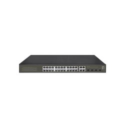Switch 24x GE GES-2128P 4xGSFP 19" 380W 24xPoE 