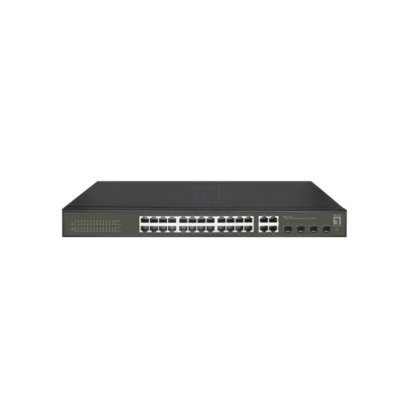 LevelOne Hilbert 28-Port Gigabit Smart Lite Switch, 24 x Gigabit RJ45, 4 x Gigabit SFP/RJ45 Combo