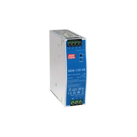 LevelOne 48V DC Industrial Power Supply, 120W, DIN-Rail,-20 ~ 70 