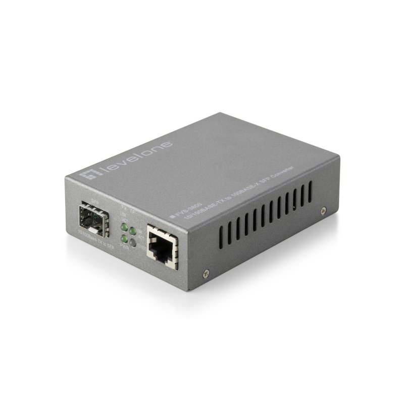 LevelOne FVS-3800 convertisseur de support réseau 100 Mbit/s Gris