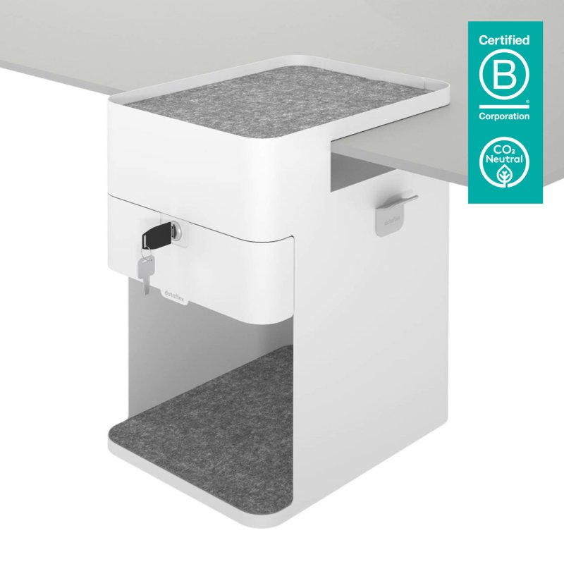 DATAFLEX Bento desktop locker 500 Container à fixer sous le bureau, blanc