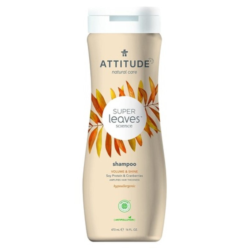 ATTITUDE Super Leaves Shampoo 473ml Shine & Volume Vegan Shampoo without Silicones, Sulfates, and Parabens -