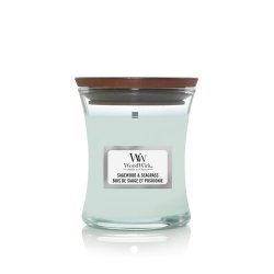 WoodWick Sagewood & Seagrass Mini Jar wax candle Round Aqua colour 1 pc(s)