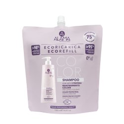 Alama Professional Eco Refill Color Shampoo for Color Protection for All Dyed and Treated Hair, Pink