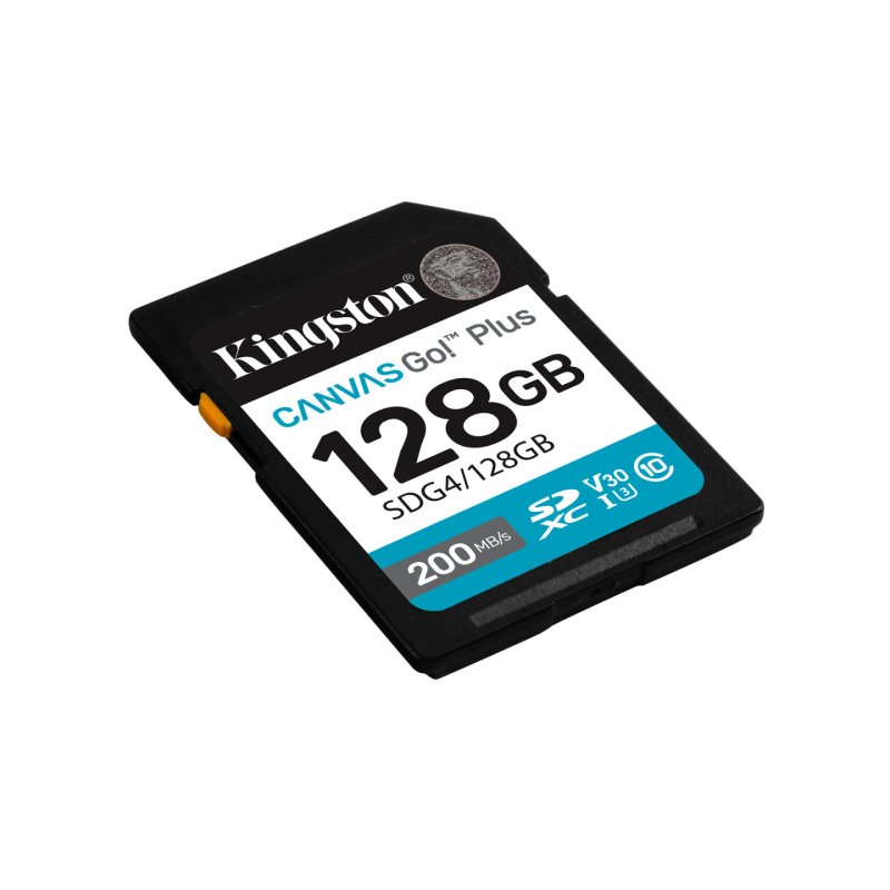 Kingston Technology 128GB SDXC Canvas Go Plus Gen4 200MB/s C10 UHS-I U3 V30
