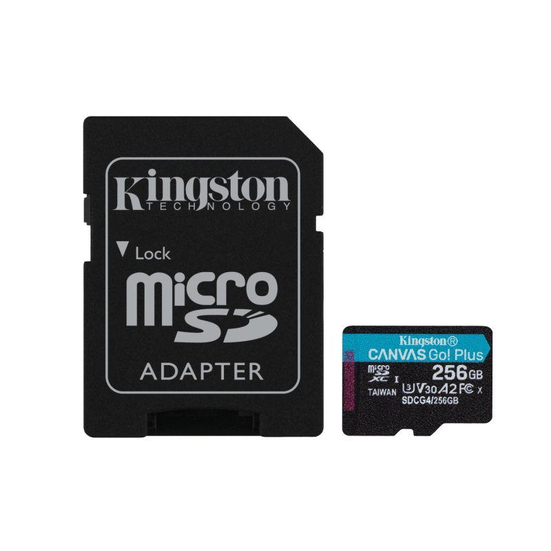Card Kingston Canvas Go Plus MicroSD ADP 256GB