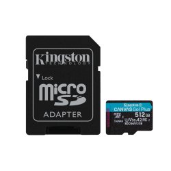 Card Kingston Canvas Go Plus MicroSD ADP 512GB