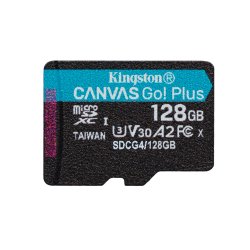 Kingston Technology 128GB microSDXC Canvas Go Plus Gen4 200R A2 U3 Single Pack w/o ADP