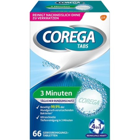 Corega 3 Minute Denture Cleansing Tablets 66 Tablets