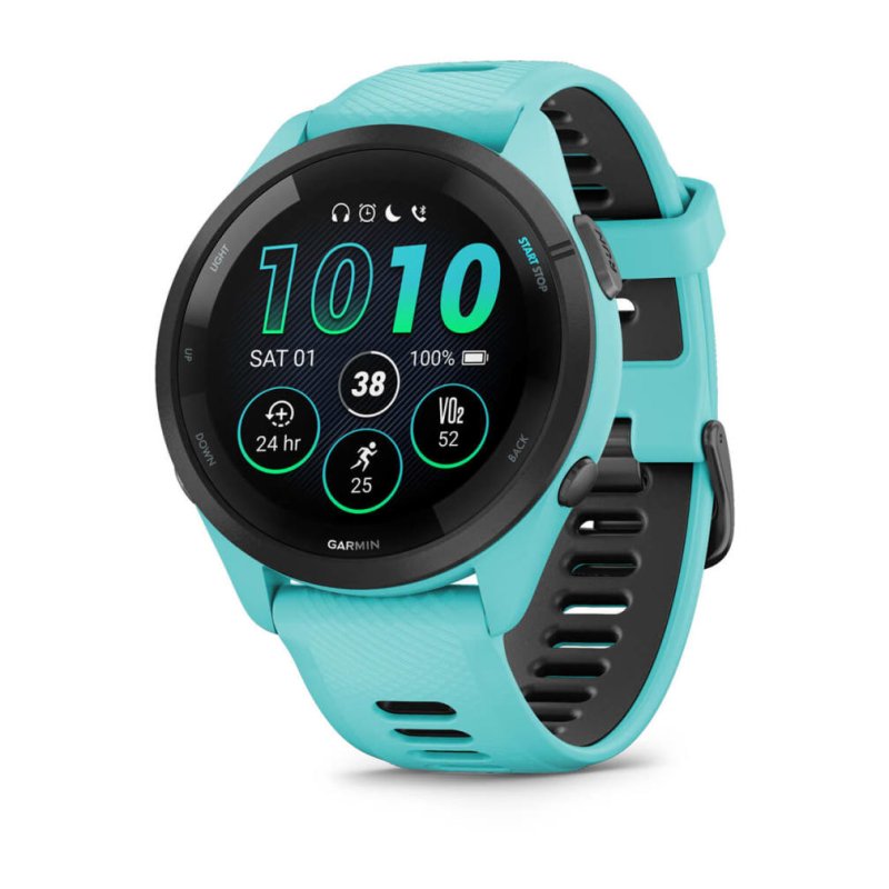 Garmin Forerunner 265 3,3 cm (1.3") AMOLED 46 mm Numérique 416 x 416 pixels Écran tactile Noir, Bleu Wifi GPS