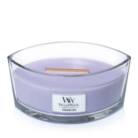 Woodwick Ellipse Scented Candle with Crackling Wick Lavender Spa Glass Purple 76492