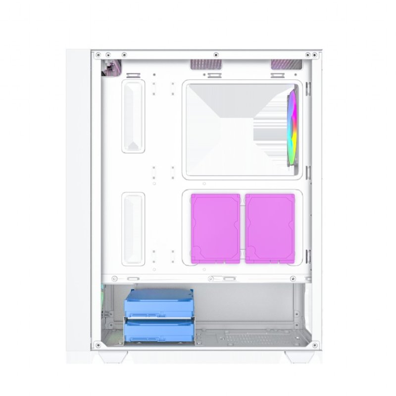 Gembird Fornax 4000W ARGB gaming ATX computer case Midi Tower backlight White
