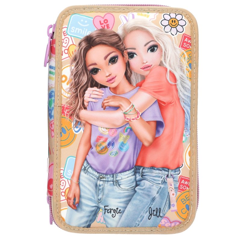 Topmodel - Triple Pencil Case GIRL POWER - Beige (413282)