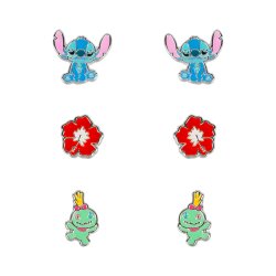 STITCH - 3 Paires de Clous d'Oreilles - Laiton Plaqué