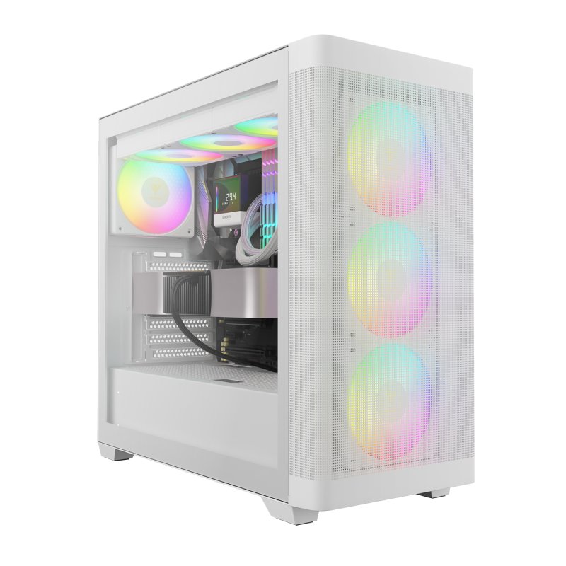 Boitier Moyen Tour ATX Gamdias Athena M3 RGB avec panneau vitré (Blanc)