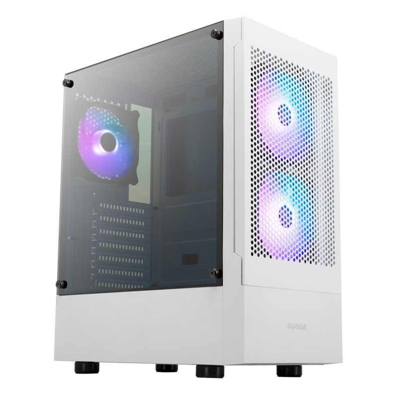 Boitier Moyen Tour ATX Gamdias Talos E3 Mesh RGB avec panneaux vitrés (Blanc)