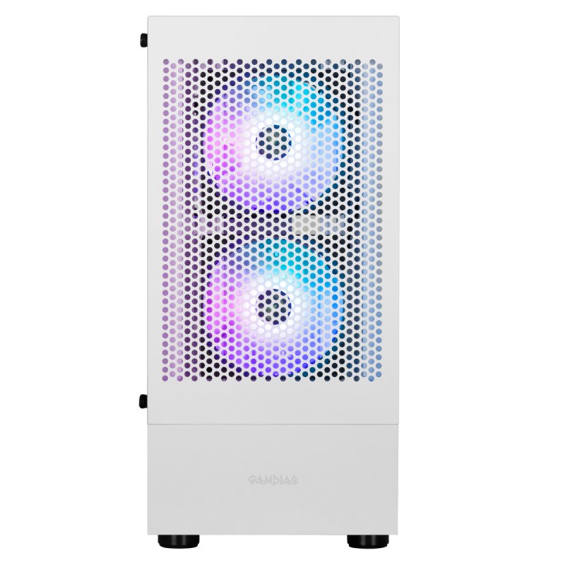 Boitier Moyen Tour ATX Gamdias Talos E3 Mesh RGB avec panneaux vitrés (Blanc)