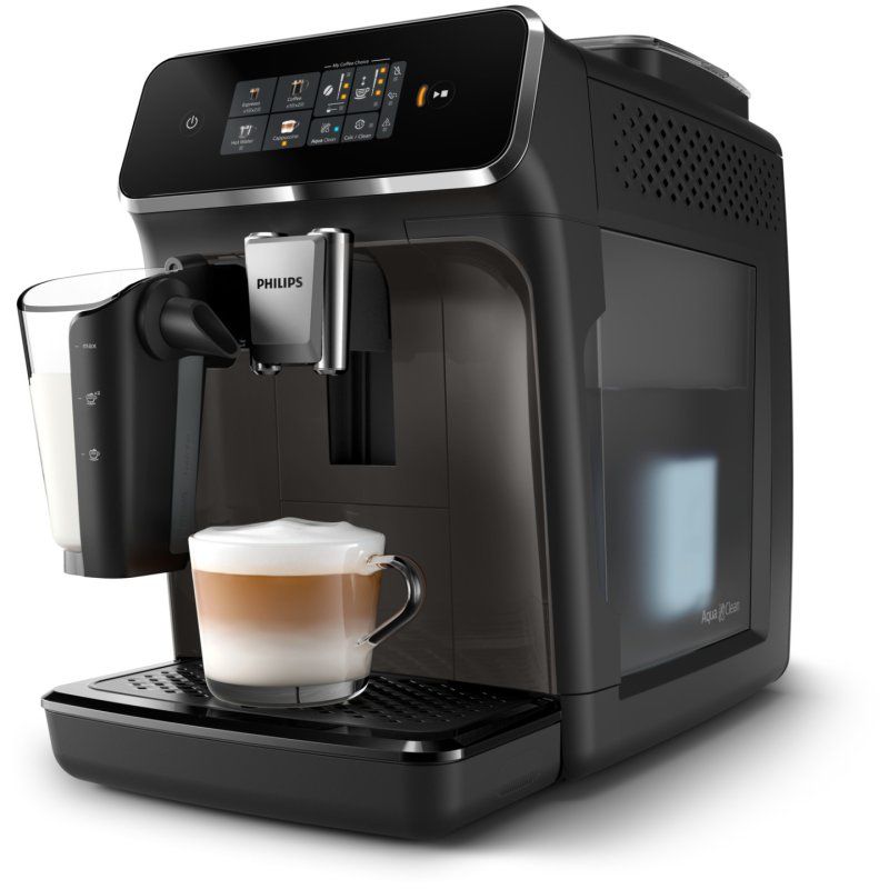 Philips Série 2300 SilentBrew Noir / Gris perle EP2334/10 Machine expresso broyeur, 4 boissons carafe LatteGo
