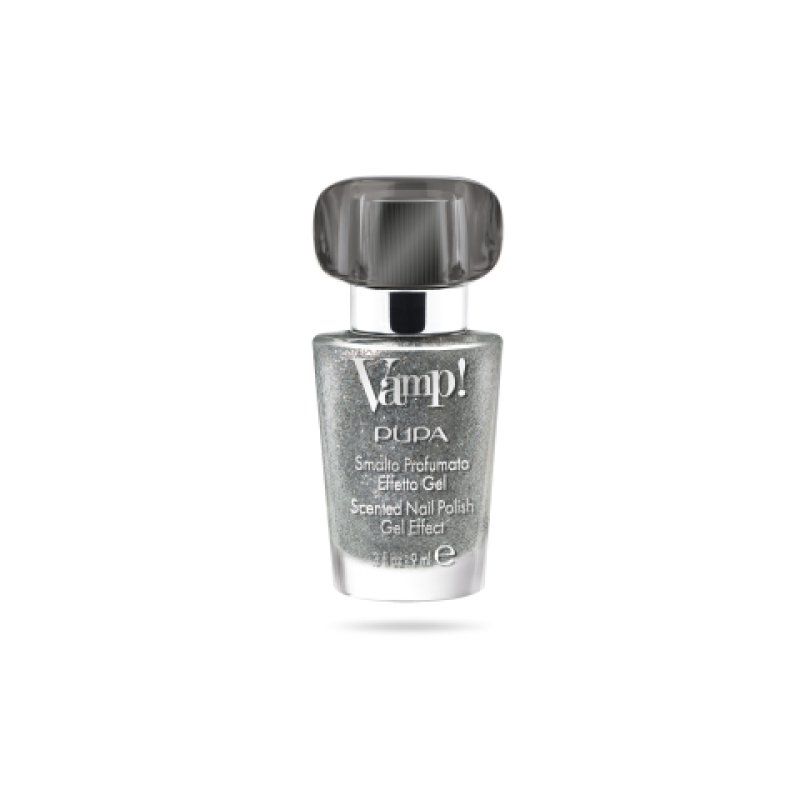 Pupa Vamp! Scented Gel Effect Nail Polish Sparkling Edition 307 Platinum Silver