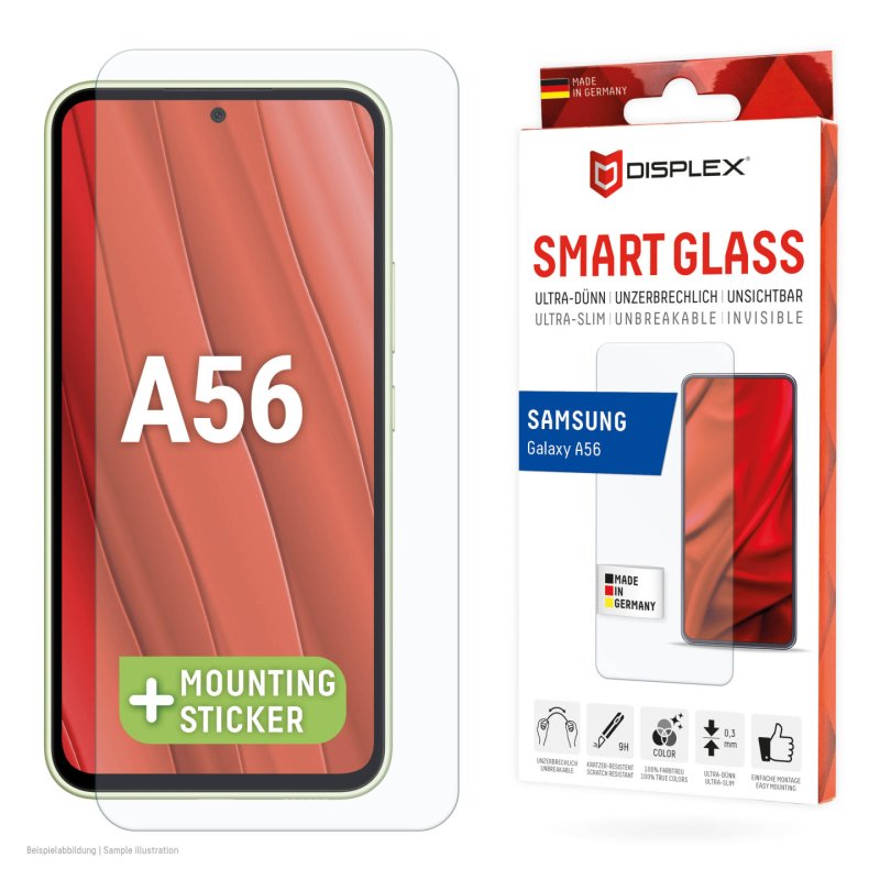 DISPLEX Smart Glasschutzfolie für Samsung Galaxy A56