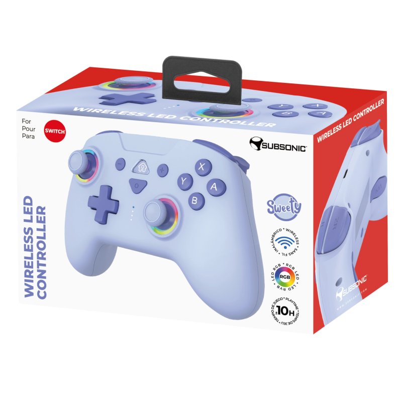 Subsonic - Manette Switch / Switch Oled sans fil – Manette pour Switch avec LED, vibrations et gyroscope – Bleu