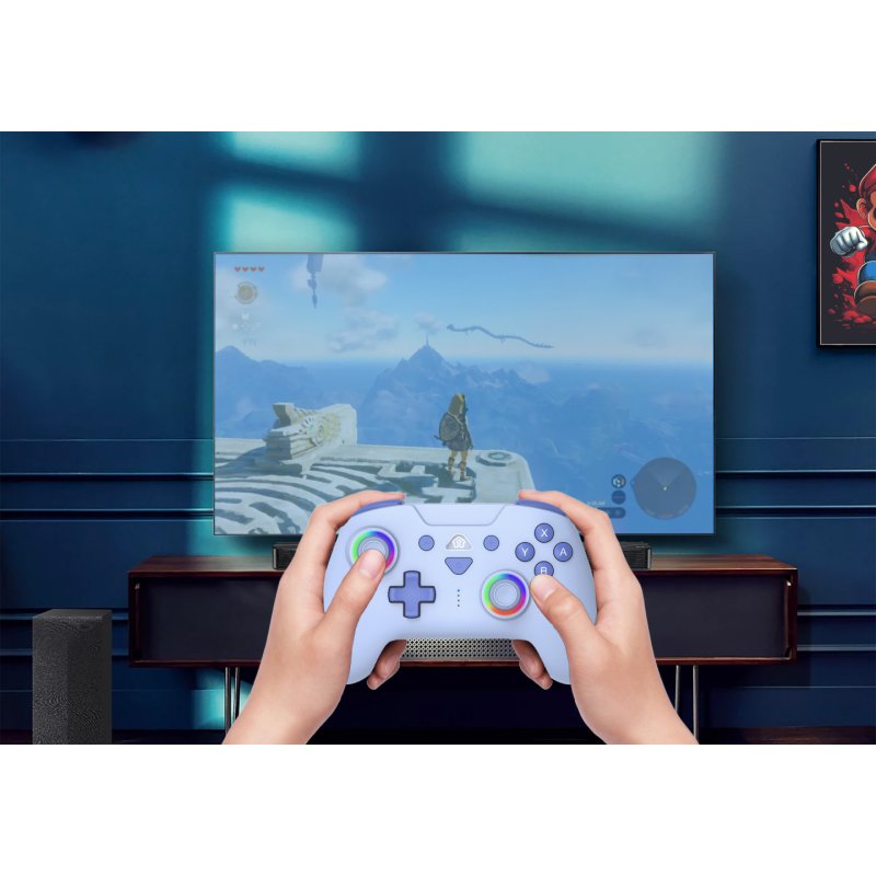 Subsonic - Manette Switch / Switch Oled sans fil – Manette pour Switch avec LED, vibrations et gyroscope – Bleu