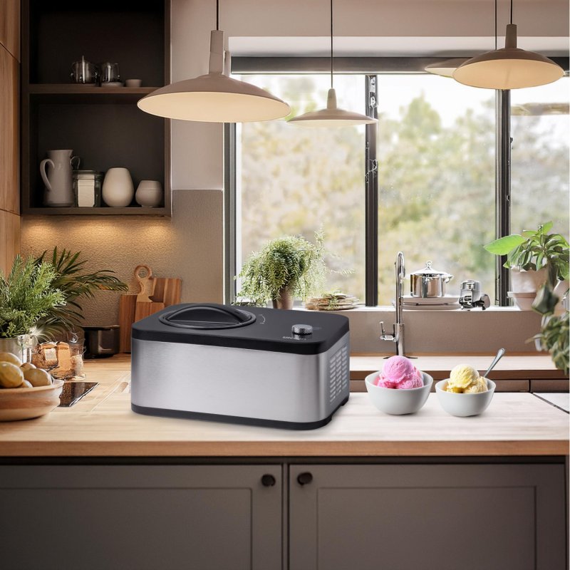 Unold 48826 Eismaschine & Joghurtbereiter EVA Compressor ice cream maker 1.5 L 120 W Black, Stainless steel