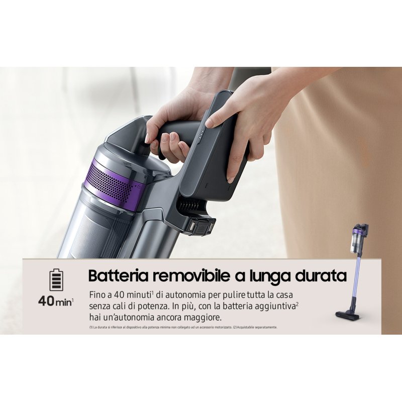 Samsung VS15A6031R4 Aspirateur balai Batterie Sec Sans sac 0,8 L Noir