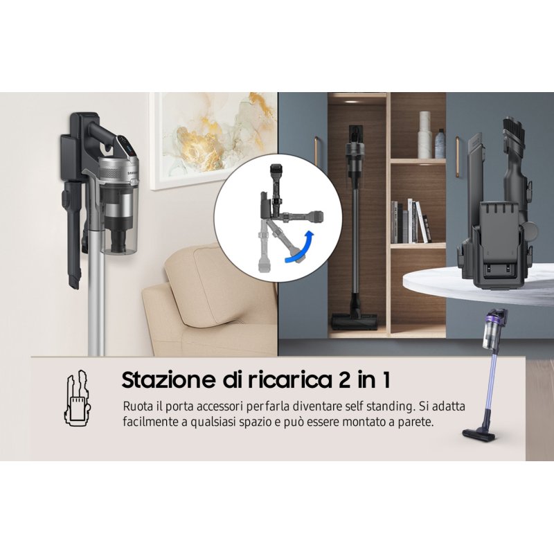 Samsung VS15A6031R4 Aspirateur balai Batterie Sec Sans sac 0,8 L Noir