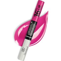 Dermacol 16-Hour Lip Color High-Pigment Glossy Lipstick with Two-Phase Lip Gloss Lip Makeup Products with Matte and
