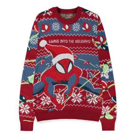 Spider-Man Sweater Swing into the Holidays (Christmas Jumper) (M)