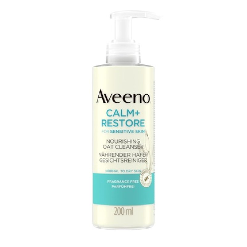 Aveeno Calm Restore Nourishing Oat Facial Cleanser 200ml Fragrance-Free