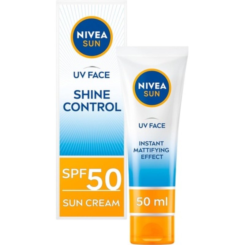 NIVEA Sun UV Face Shine Control SPF 50 Cream 50ml Sunscreen for Delicate Facial Skin