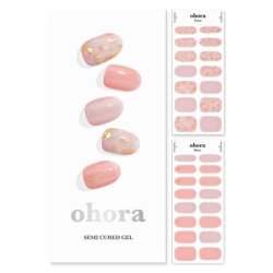 ohora Semi Cured Gel Nail Strips N Lazy Sunday - Works with Any Nail Lamps Salon-Quality Long Lasting Easy to Apply &