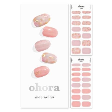 ohora Semi Cured Gel Nail Strips N Lazy Sunday - Works with Any Nail Lamps Salon-Quality Long Lasting Easy to Apply &