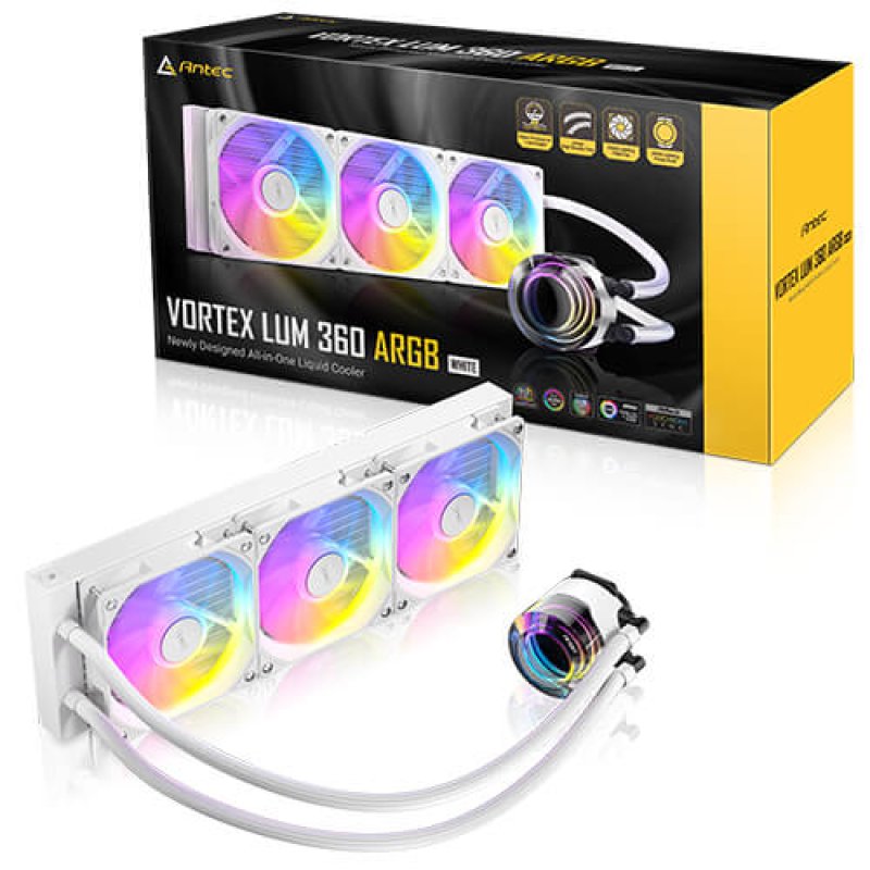 Antec Vortex Lum 360 White ARGB Processeur Kit de refroidissement du liquide 12 cm Blanc