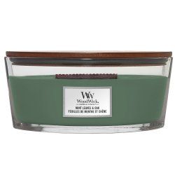 WoodWick Mint Leaves & Oak bougie en cire Ellipse Menthe, Bois de chêne Vert 1 pièce(s)