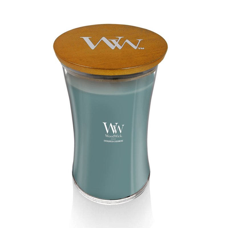 WoodWick Evergreen Cashmere wax candle Round Green 1 pc(s)