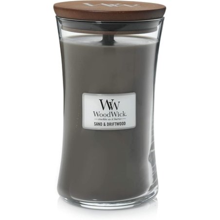 Woodwick Sand and Driftwood Scented Candle with Crackling Wick 610g - Burn Time Up to 130 Hours