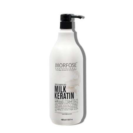 Morfose Milk Keratin Shampoo 1000ml with Keratin Proteins and Arginine Strengthens Hair and Adds Shine Sulfate and