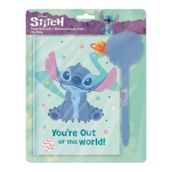 STITCH - Gift Set Journal Intime avec cadenas Stylo-bille Pompom