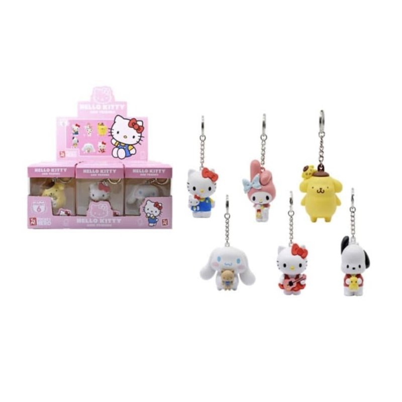 HELLO KITTY - Pocket Hero - Assortiment 12 Porte-Clés WINDOW BOX 6-7cm