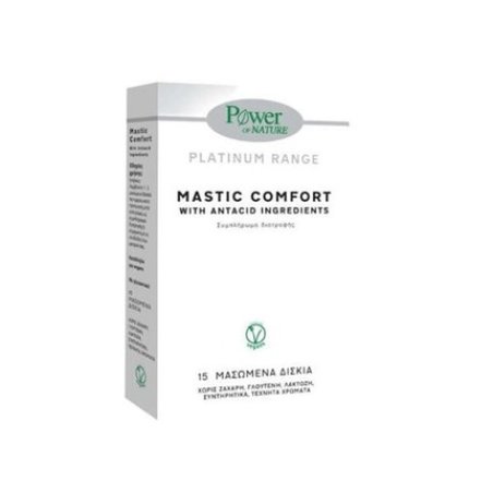 Power Power Health Platinum Mastic Comfort Dietary Supplement With Mastic From Chios & Minerals, 15 Chewable Tablets