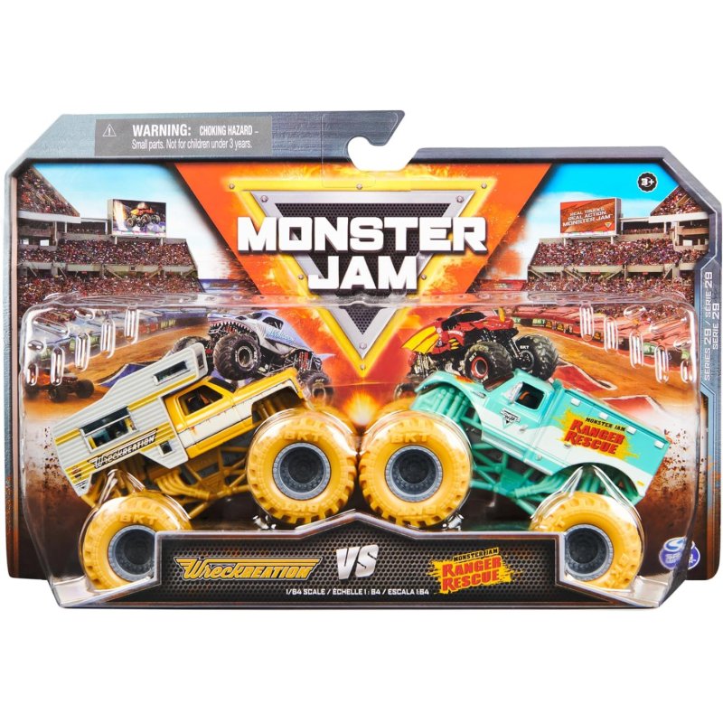 Monster Jam - 1:64 Die Cast 2 pack - Wreckreation vs Ranger Rescue