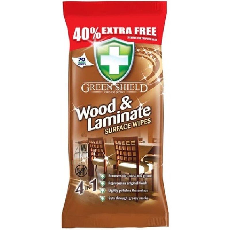 Greenshield Wood & Laminate Wipes 40% Extra 70s 1 Multi-Colour