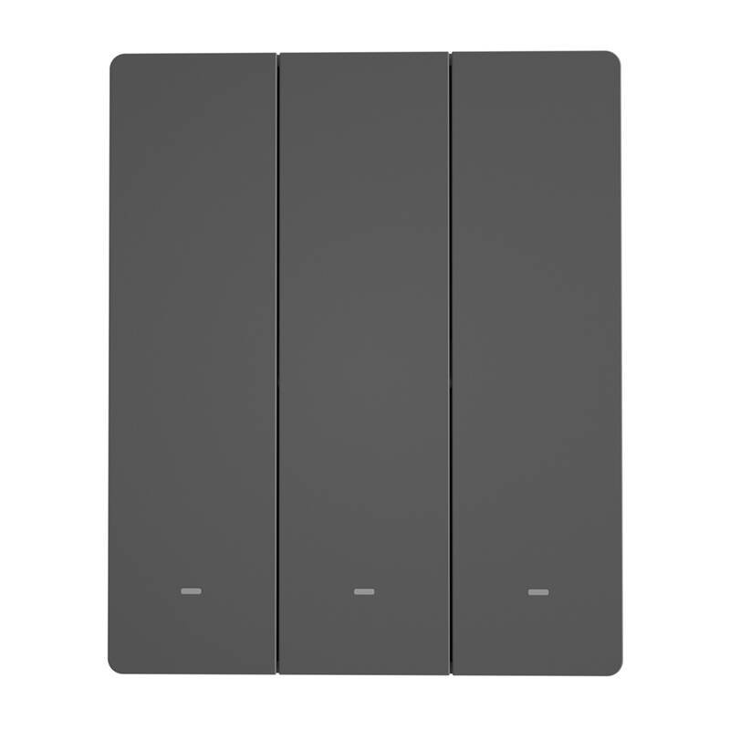 Smart WiFi wall switch SONOFF M5-3C-80 (3-channel, for frame, graphite)